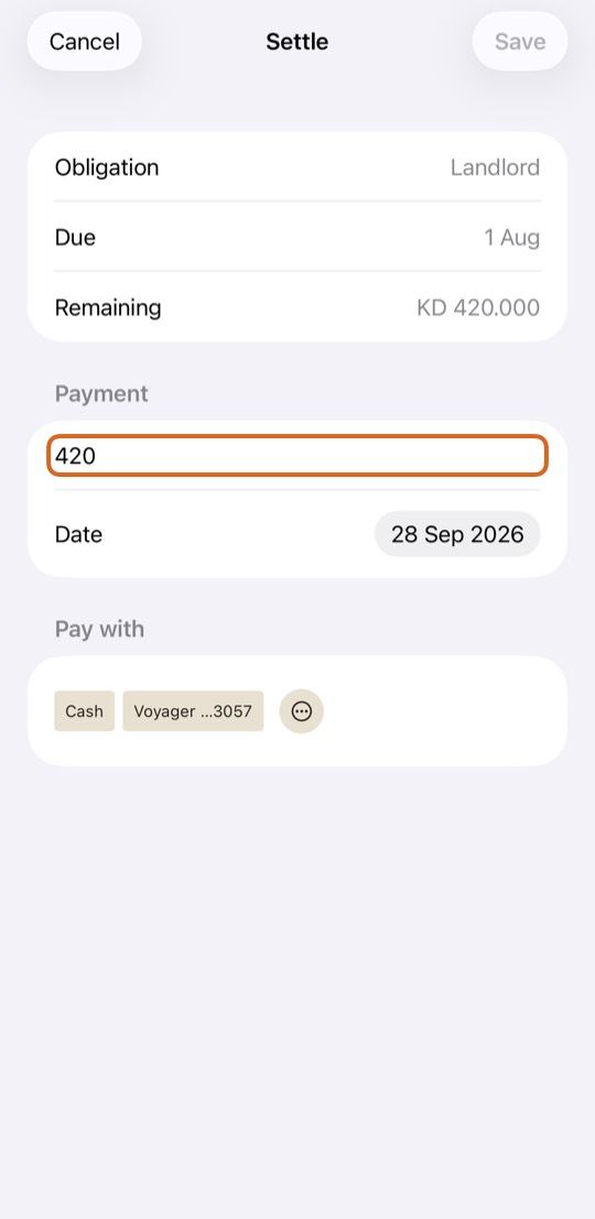 Check the Amount. Change it to pay only part.
