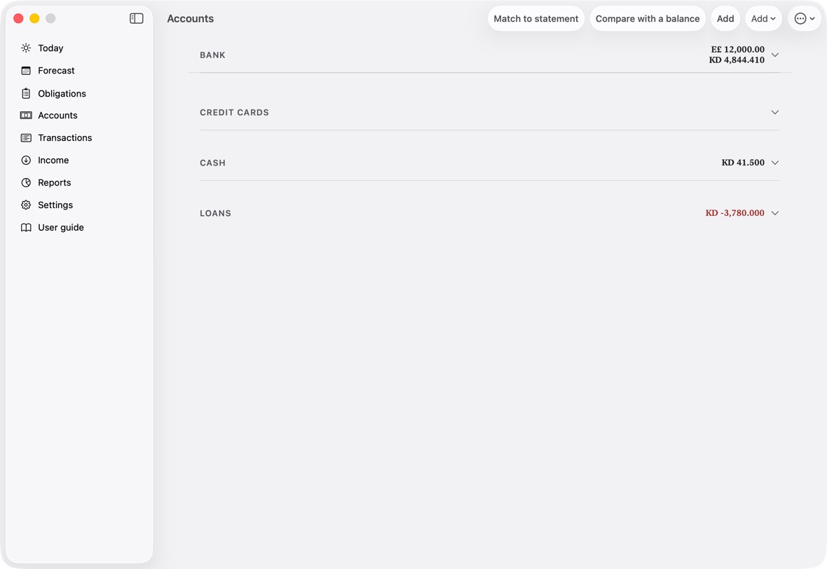 You should now see the card gone from Accounts and from every list of cards. Its past transactions stay.